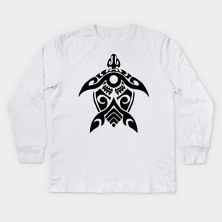 Tribal turtle Kids Long Sleeve T-Shirt